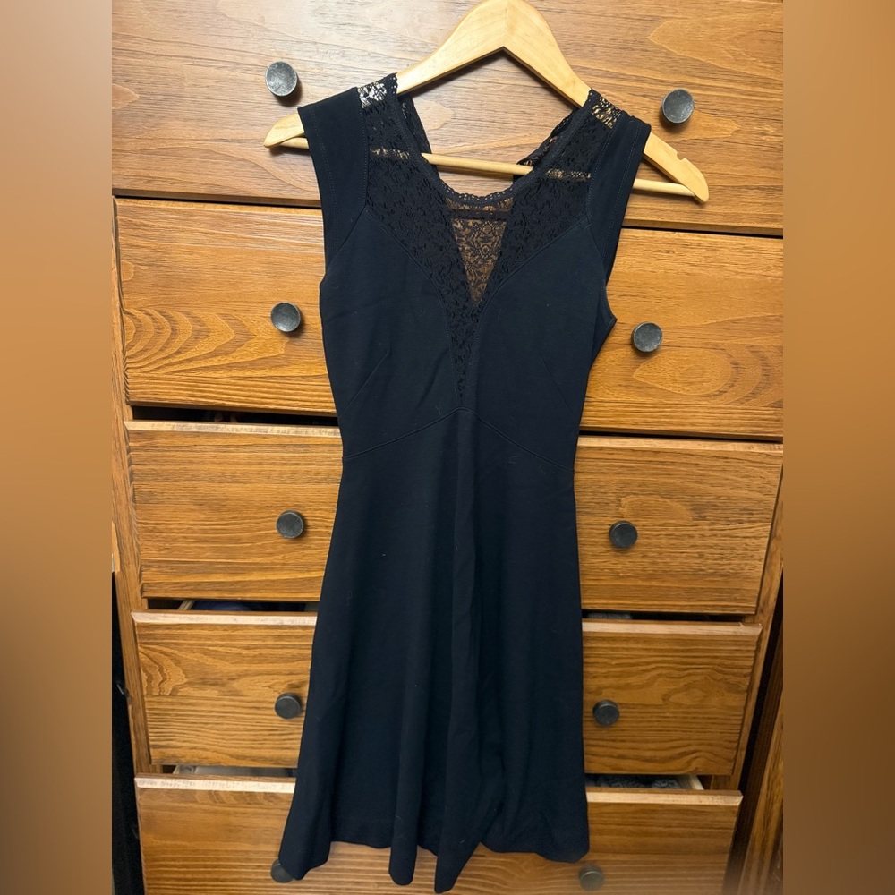 French Connection Black Lace Backless Dress